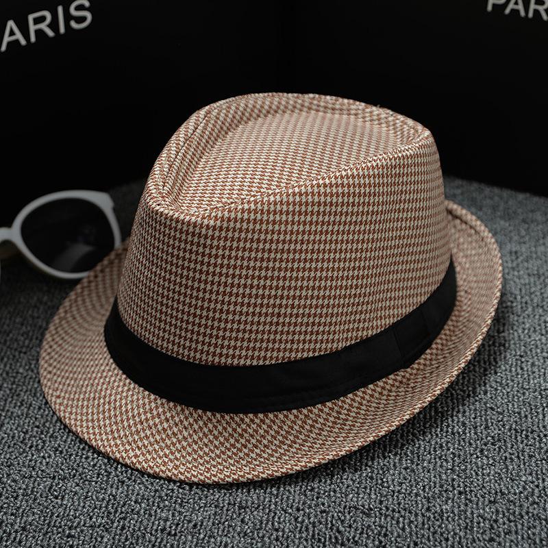Cotton and Linen Fabric Panama Solid Color Top Hat Jazz Hat Sun Hat Men's and Women's Couple British Sun Hat
