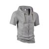 Men S Short Sleeve Hooded Open Front Shirt Loose Breathable Summer Casual