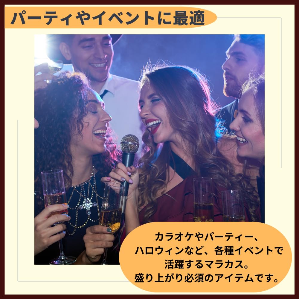 Ideamall Maracas Wooden Musical Instrument Small Set of 2 Tree (Palm Handle)