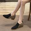 Fashion Women's Retro Pointed Head Low Top Casual Coarse Heel Shoes 2025 Autumn British Style Fashion Comfortable Versatile Single Shoes