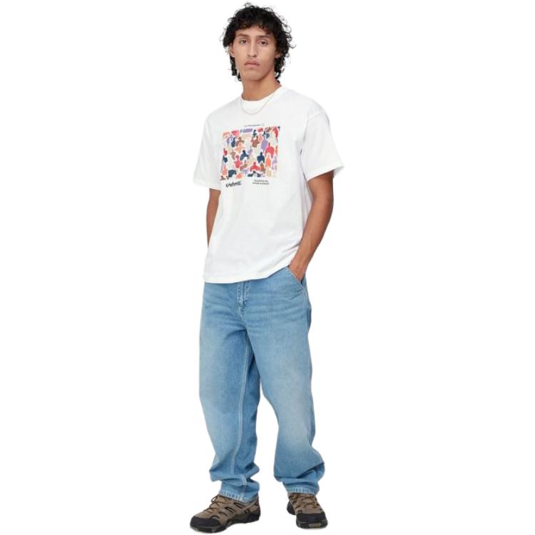 Carhartt WIP Graphic Print Crew Neck Casual Short Sleeve T-Shirt Men Tops White I031713-02-XX