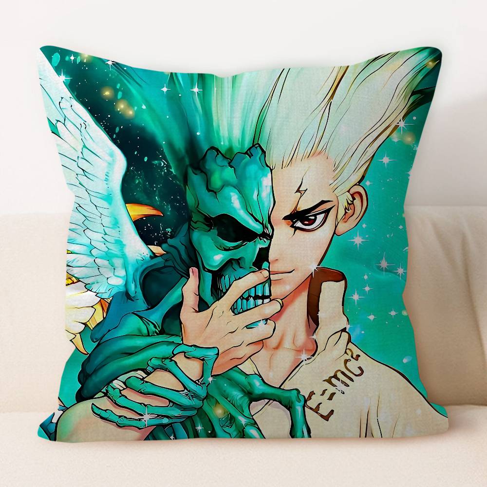 

I-Ishigami Senku Cartoon Pillow Gift Home Office Decoration Bedroom Sofa Car Cushion Cover Case 45x45 12x12Inch