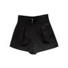 2025 Women's White High-Waist A-Line Suit Shorts - Casual, Slimming, Versatile Wide-Leg Pants for Summer