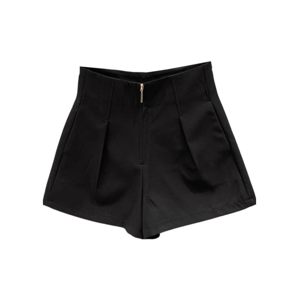 2025 Women's White High-Waist A-Line Suit Shorts - Casual, Slimming, Versatile Wide-Leg Pants for Summer