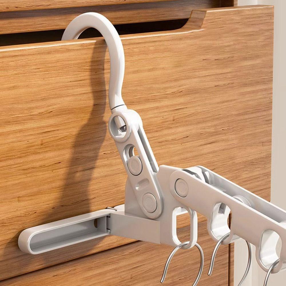 New Hotels Foldable Clothes Drying Rack Five-hole Multi-function Clothes Hook Angle Adjustable Clothes Hanger Travel