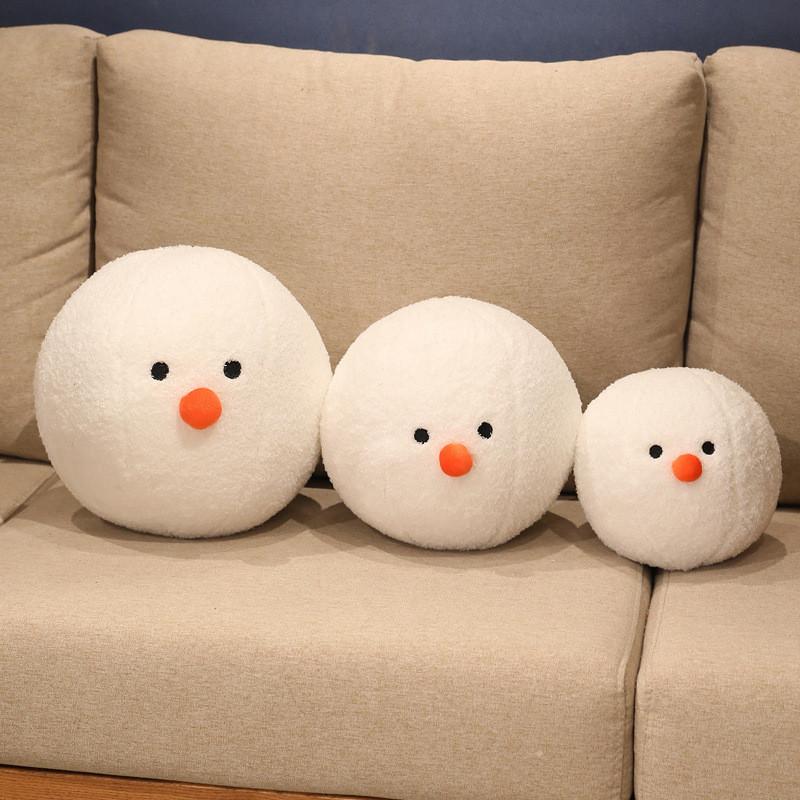 Adorable White Snowman Plush Doll Cushion For Christmas Perfect Holiday Gift For Kids