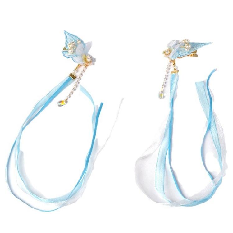 

Elegant Sheer Ribbon Hair Clip With Dreamy Blue Butterfly For Women Seeking Unique Butterfly Accessories синій