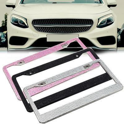 Elegante struttura in metallo con targa posteriore per auto americana con strass bling
