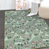 Cute Village Green Kids Rug Forest Jungle Theme Washable Play Mat Custom Design Easy Clean Carpet for Nursery Bedroom Playroom