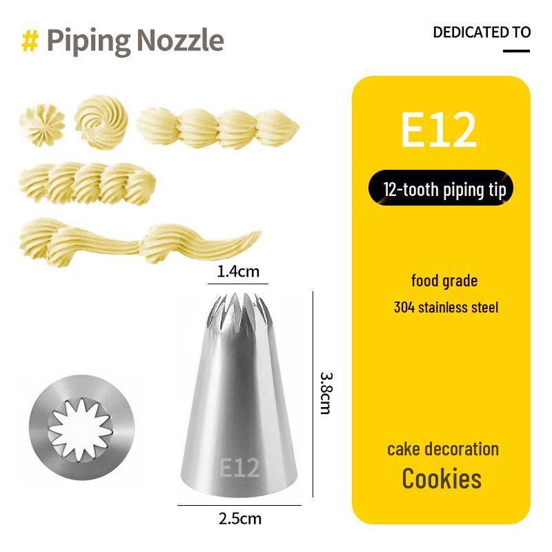 Korean Style Baking Tool Set: 304 Piping Tips for Medium Cakes, Puffs, Cookies & Biscuits