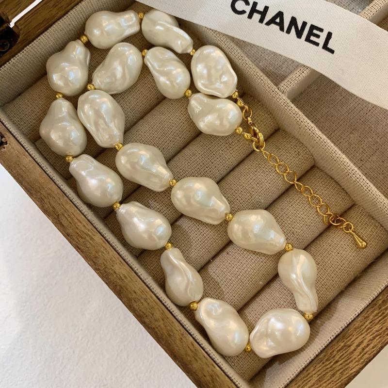 Baroque Pingti Special-Shaped Pearl Necklace Female Personality High Sense Exaggerated Collarbone Chain Neck Chain Design Sense Accessories Trend
