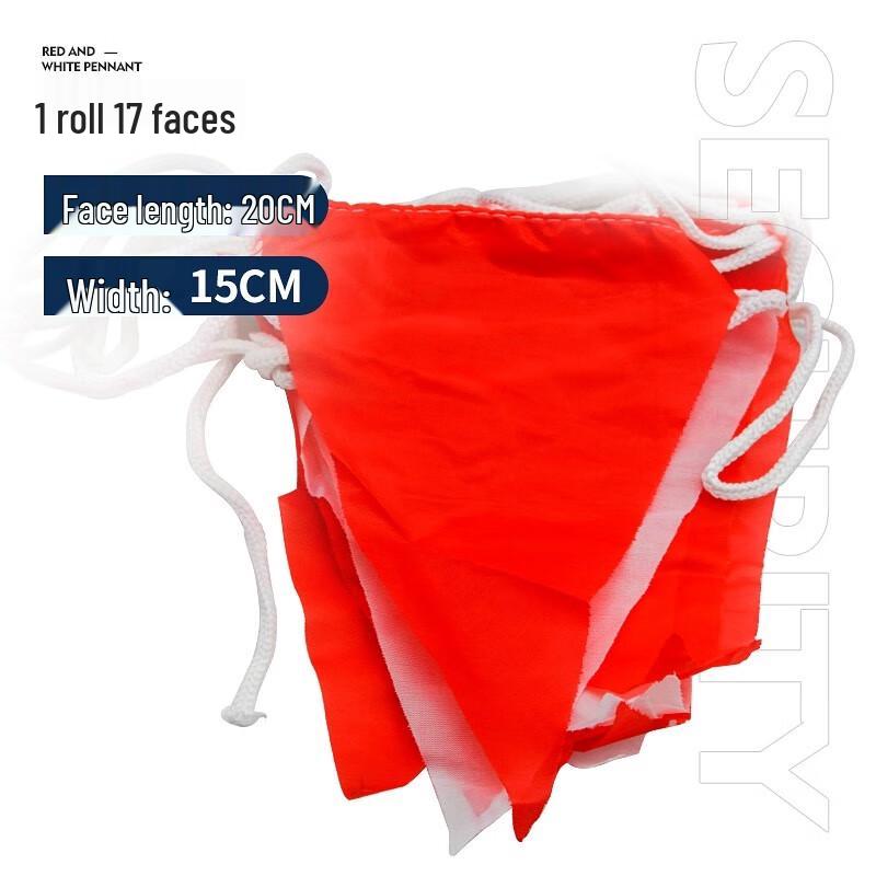 Outdoor Red & White Triangular Warning Flag Banner