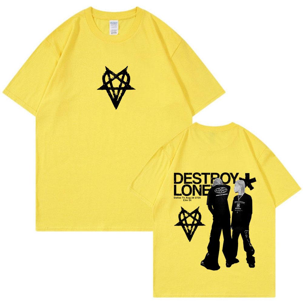 Rapper Destroy Lonely T-shirt Men Women Fashion Hip Hop Oversized T Shirts 100% Cotton Casual Short Sleeve T-shirts Streetwear