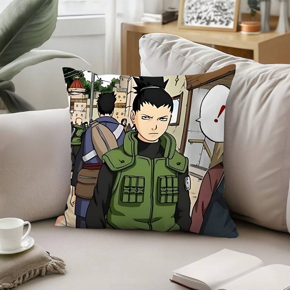 Cool NNara Shikamaru Pillow Case Sofa And Living Room Decorative Cushion Covers Dustproof And Miteproof Invisible Zipper