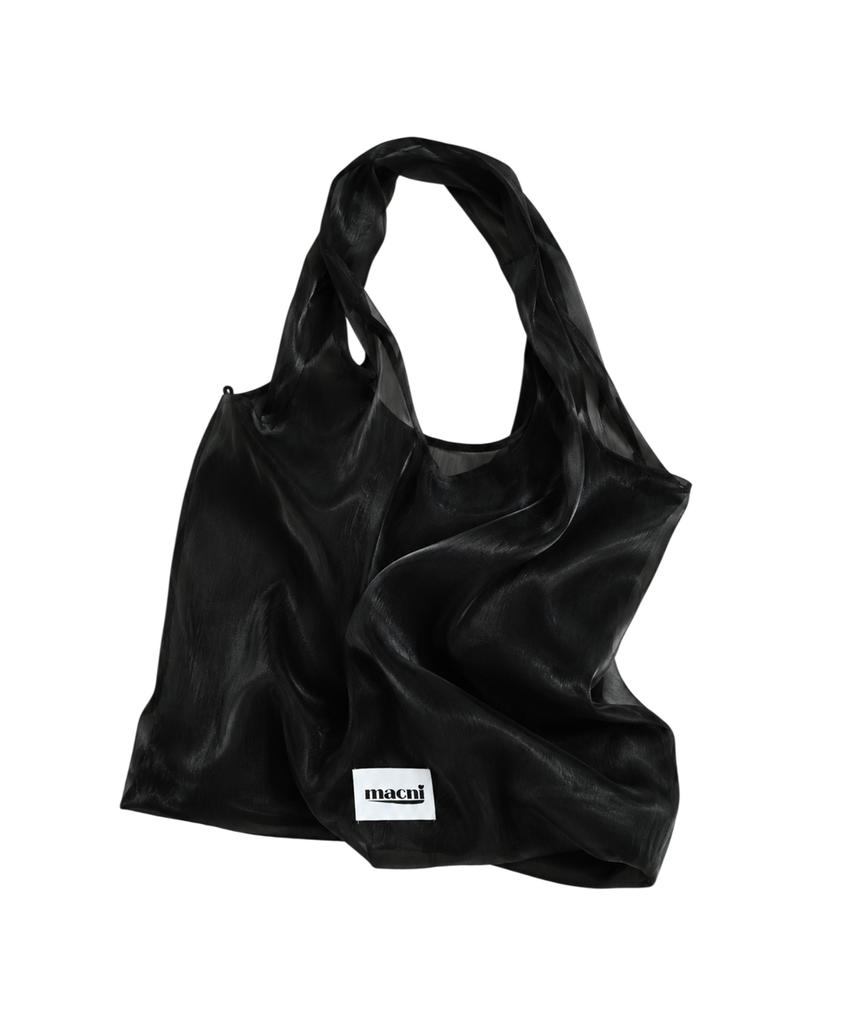 Macni Sheer Silky Shoulder Bag Black