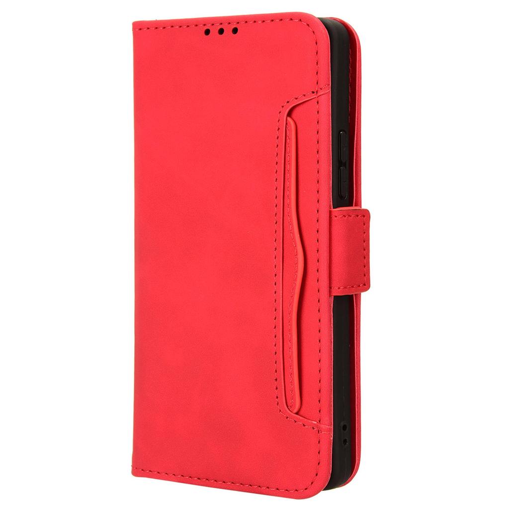 For TECNO Pova 6 Pro 5G LI9 Leather Case Multiple Card Slots Phone Cover -  Red