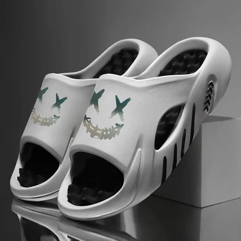 

Большие размеры мужские стильные цветные тапочки с открытым носком, дышащие, массивные, с защитой от запаха 42-43 серый