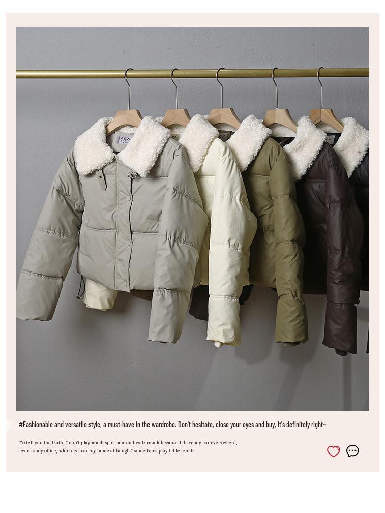 Women's Petite Cotton-Padded Winter Jacket - Short, Thick, Loose Fit