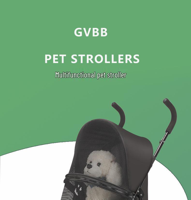 Lightweight Foldable Pet Stroller for Small Cats & Dogs - Outdoor Use