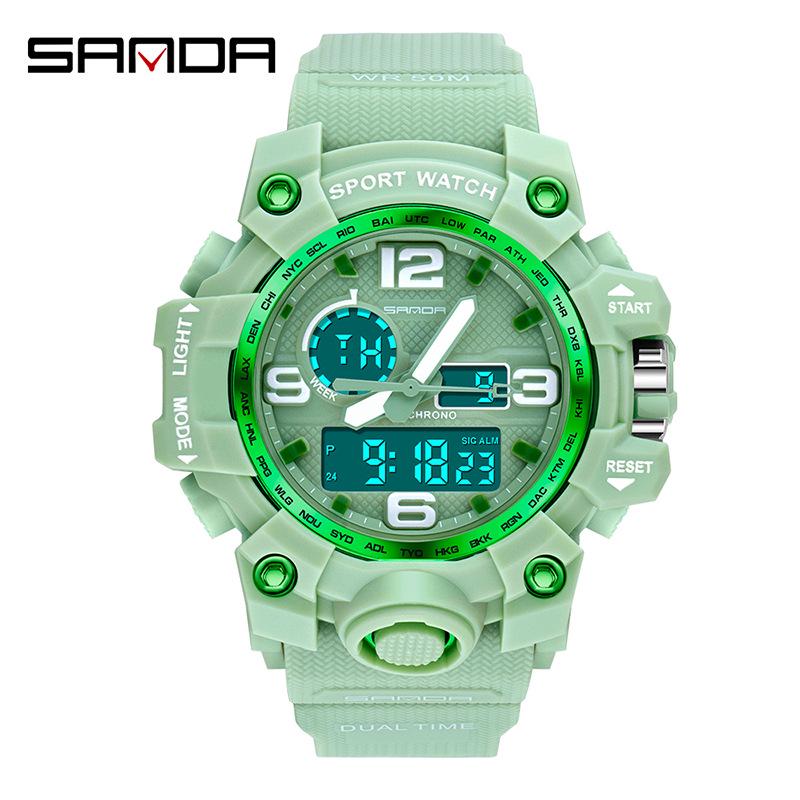 Sanda Youth Fashion Luminous Waterproof Shockproof Alarm Men's Watch