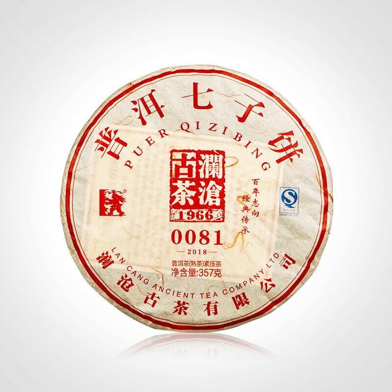 LAN CANG ANCIENT TEA Marca 0081 Torta di Tè Pu-erh 2018 357g Pu-erh Maturo Pu'er Shu