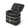Simple And Versatile Three-Layer Makeup Bag Large Capacity Diamond Grid Toiletry Bag Portable Travel Makeup Storage