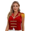 Womens Circus Ringmaster Vest Lapel Sleeveless Tassels Velvet Waistcoat Irregular Hem Button Design Cosplay Costume