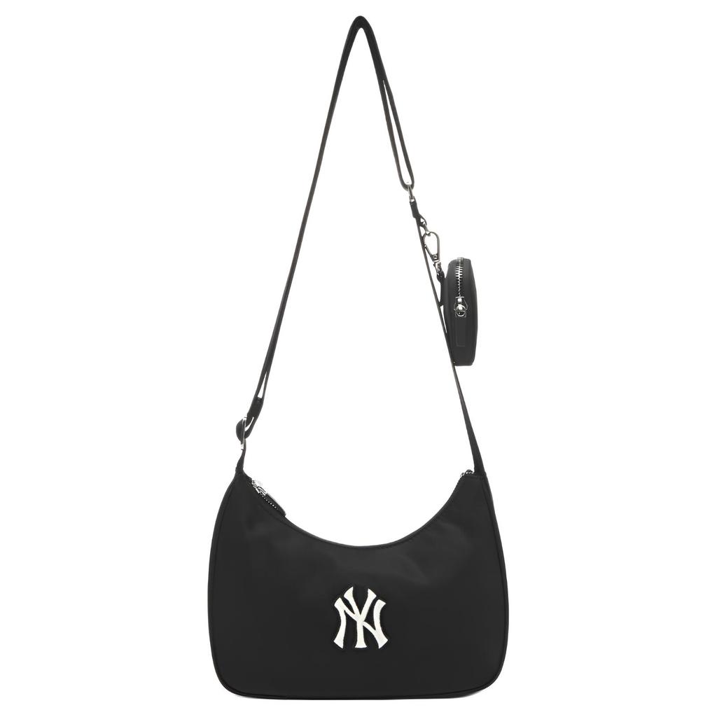 New MLB New York Yankees Nylon Shoulder Bag Shoulder Bag Crossbody Bag Unisex Black 3ACRB045N-50BKS