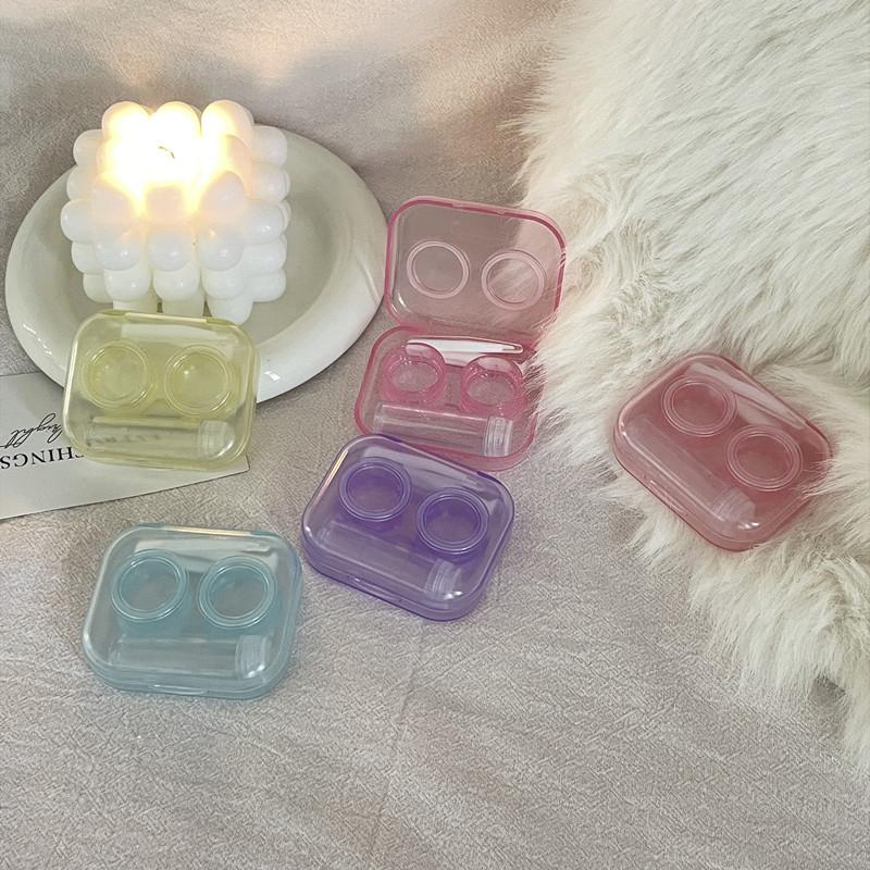 Mini einfarbiger Kontaktlinsenbehälter, Kontaktlinsenbehälter für Mädchen, Reisehalter, Aufbewahrung, Augenbehälter mit Spiegel