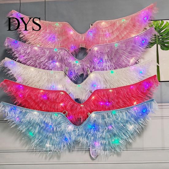 LED Costume Accessories Light-Up Angle Wing, Glowing Feather Wing for Kids Girls, Wings with Lights Fairy Props Christmas Halloween Stage Performance