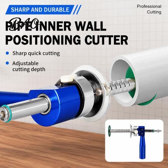 Adjustable Depth Pipe Cutter Precision PVC Internal with Diamond Blade And Drill Attachment, Professional Trimming Tool Inside for Pipes, Plumbing
