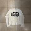 UK Flaggen-Print Rundhals Langarm T-Shirt Streetwear Junge Erwachsene