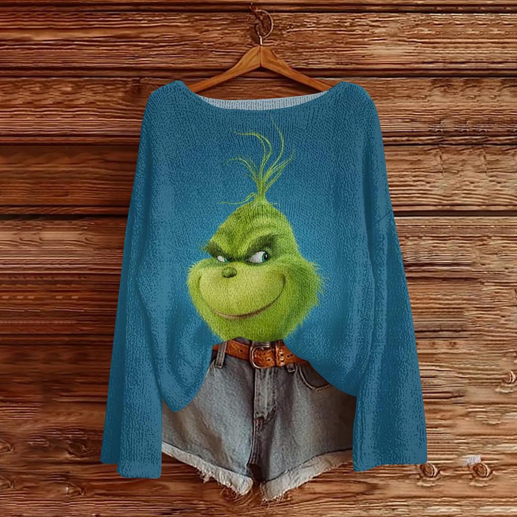 Christmas Sweatshirts For Women Knit Sweater Cute Shirt Fall Crewneck Pullover Tops