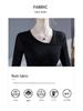 Women's Hand-Beaded Mesh Top - Slanted Neck, Long Sleeve, Autumn/Spring Fashion