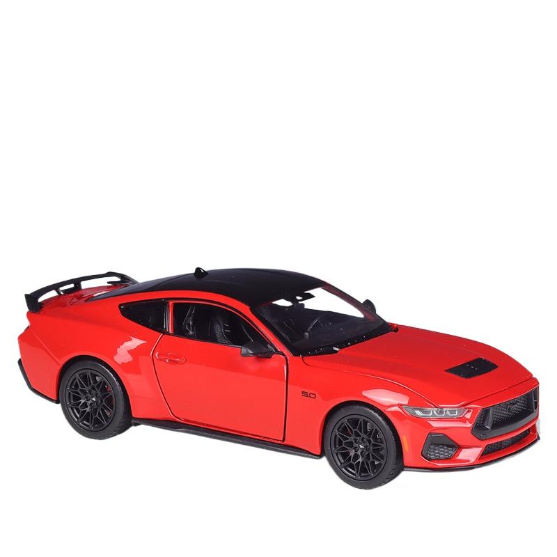 Welly 1/25 2024 Ford Mustang GT Alloy Sports Car Model Diecast Metal Racing Car Vehicles Model High Simulation Children Toy Gift