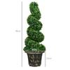 Conjunto de 2 Plantas Artificiais, Árvores de Buxo Espiral Topiário com Vaso, para Decoração Interna Externa de Casa, 90cm