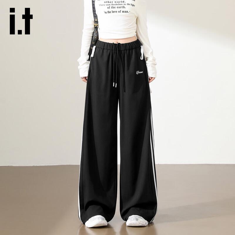 Izzue Women's Straight-Leg Side Stripe Casual Track Pants