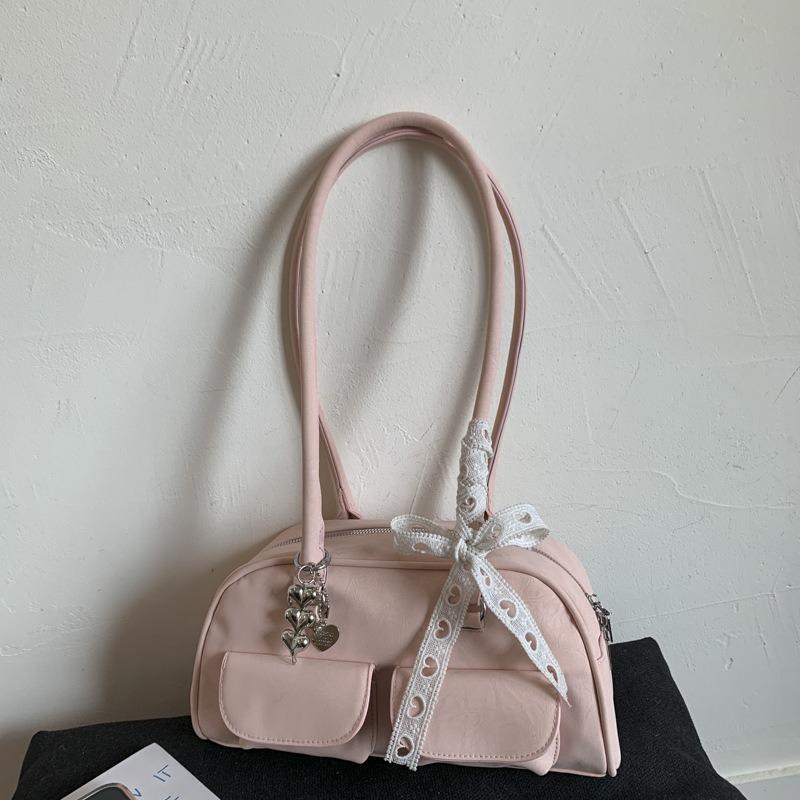 

Премиальная сумка женская новая осенне-зимняя универсальная на плечо подмышку портативная сумка-боулинг сумка-подушка розовый