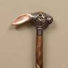Handmade Brass Rabbit Head Walking Cane Polished Wood Gentleman's Stick