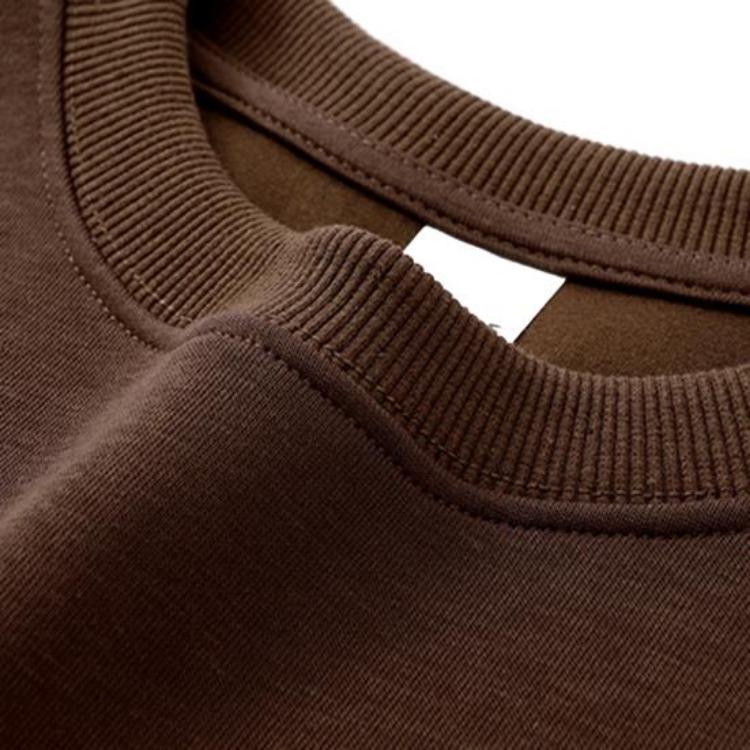Fall Winter Unisex Sweatshirt Loose Thermal Top Solid Color Elastic Long Sleeves Round Neck Daily Wear Sports Street Party Clothes
