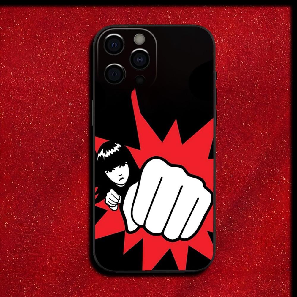 Cat E-Emily The Strange Phone Case For iPhone 16,15,14,13,12,11,Pro,X,XS,Max,XR,Plus,Mini Soft Black Cover