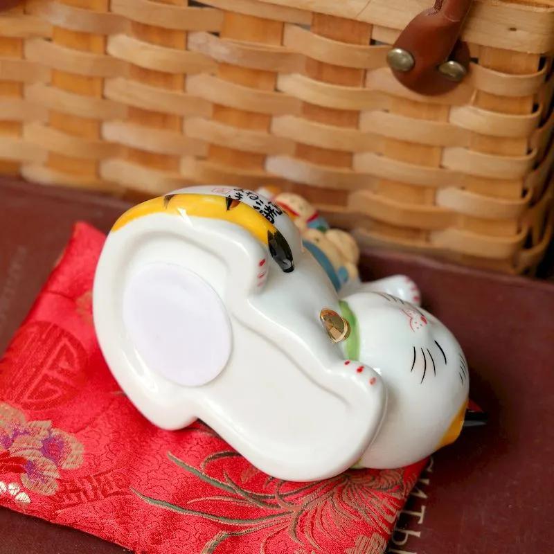 Maneki Neko Figurines, Japanese-style Cat Dolls, Ceramic Piggy Banks, Gifts for Children and Adults, for Friends