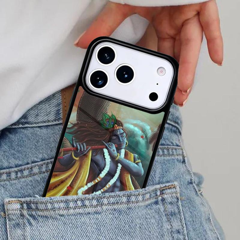 Indian God Lord Krishna Phone Case for iPhone 16e 15 14 13 12 17 Pro Max Plus Air 17pro Cover Coque