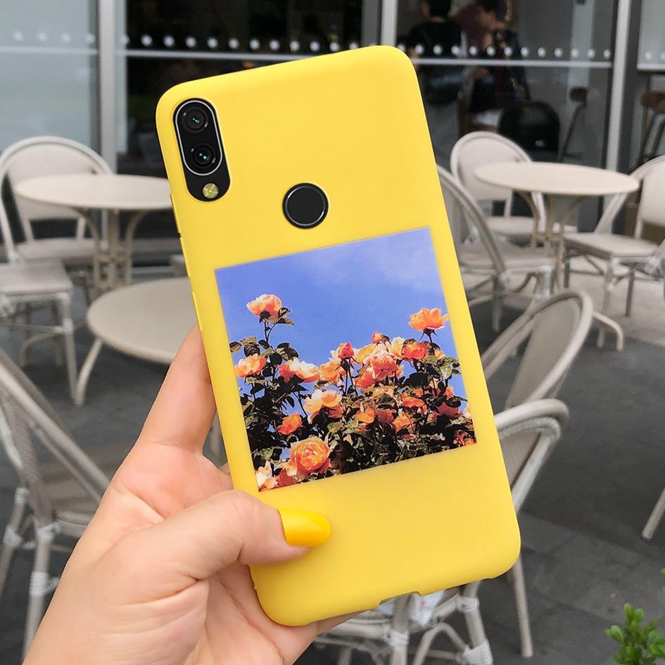 Soft Case For Xiaomi Redmi Note 7 Cover Funda For Redmi 7 7A Fashion Silicone Sunflower Phone Case on Redmi Note7 Pro Back Cover