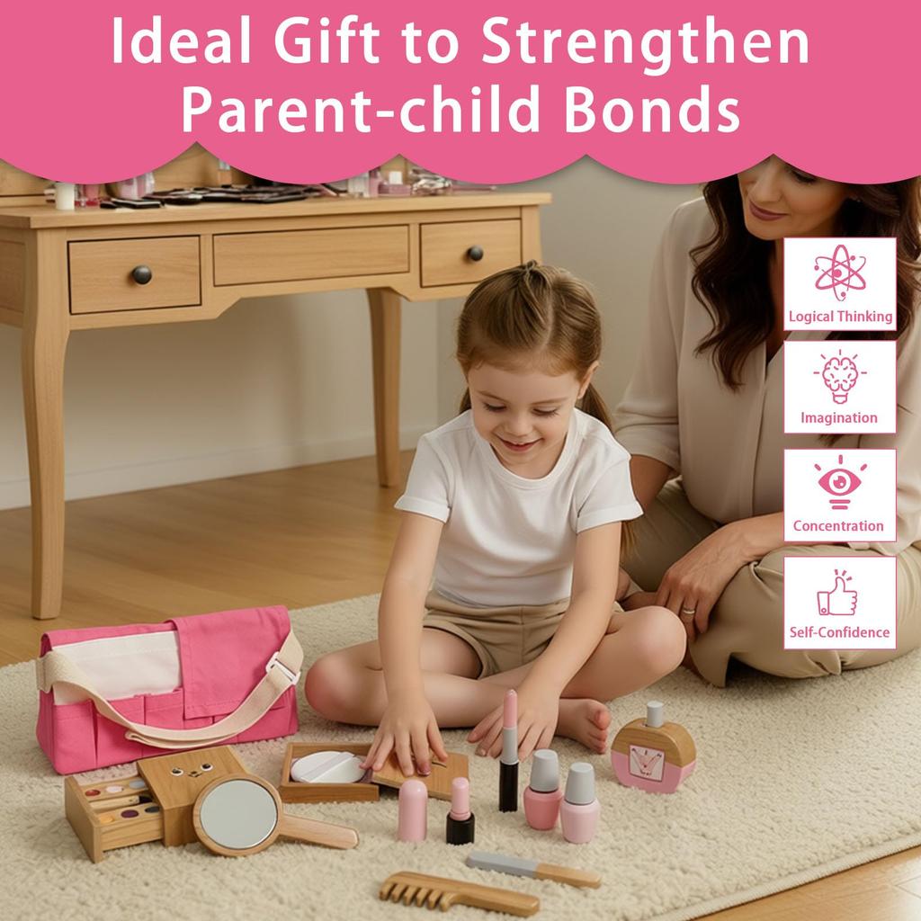 UMU Makeup Toy Set for Kids: Makeup Play Set, Additive-Free, Nail Polish, Mirror Included, Birthday Present