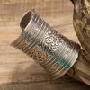 European Punk Style Large Wide Women'S Open Engraved Pattern Bracelet, Simple Adjustable Coil Personalized Bracelet