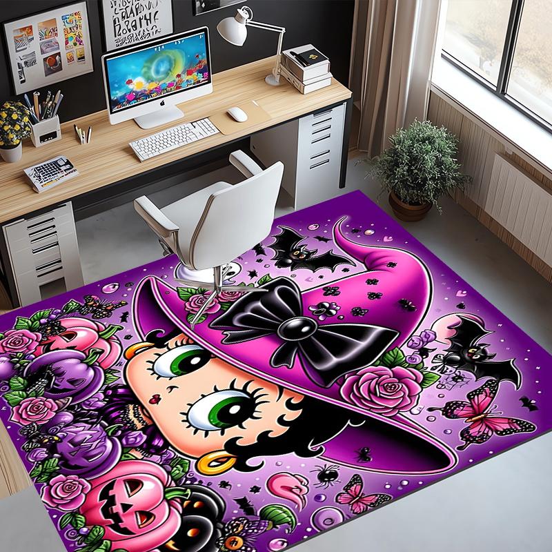 Betty Boop Pattern Rug, Indoor/Outdoor Mat, for Picnic, Gameroom, Bedroom, Office, Living Room, Home Decor Carpet, Birthday Gift