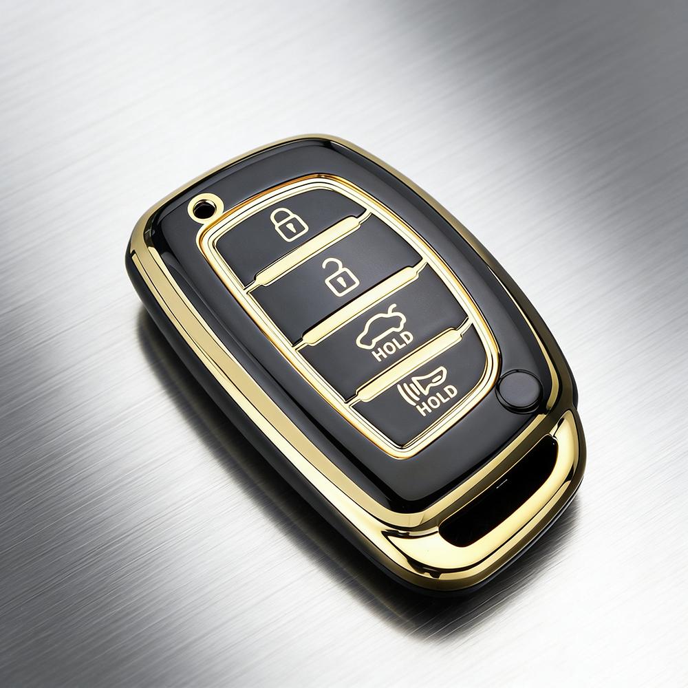 4 Buttons TPU Car Key Case Cover For Hyundai Creta Ix35 Ix45 I30 I40 Tucson Santa Fe Sonata Elantra Auto Key Holder Accessories