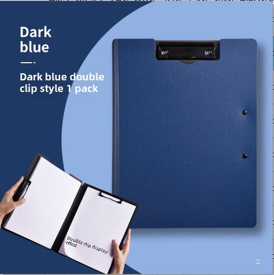 New A4 File Folder Clipboard Writing Pad Memo Clip Board Double Clips Organizer School Office Stationary синий 1390₽