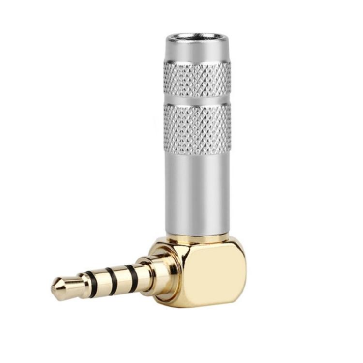 Glossy Finish 3.5mm 4Pole Connectors 3.5mm Angle Male to Female Audios Adapter Perfect for Wide Use Headphone Adapter